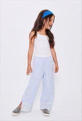 Girl stripes with lace trim