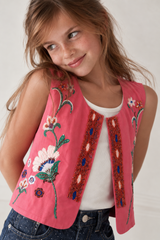 Girl embellished vest