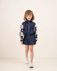 Girl openwork bomber jacket