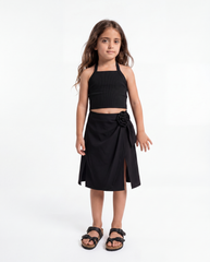 Girl ribbed halter top