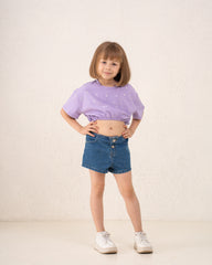 Girl studded drawstring top