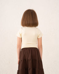 Girl scoop neck polyamide Top