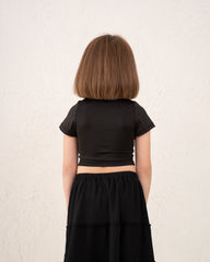 Girl scoop neck polyamide Top
