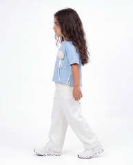 Girl ribbed top pop out