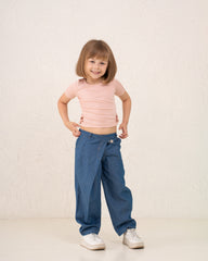 Girl ribbed side bow top