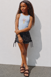 Girl cherry ribbed tank top