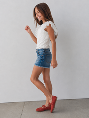 Girl top with sequin ruffle