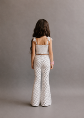 Girl polka dot zigzag top