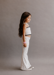 Girl polka dot zigzag top