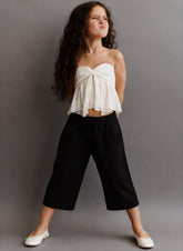 Girl lace strap open top