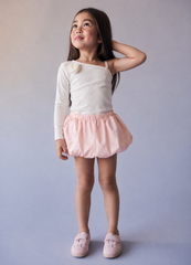 Girl one shoulder flower top