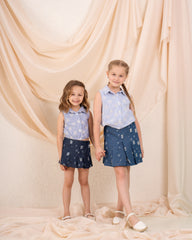 Girl sparkled sleeveless shirt