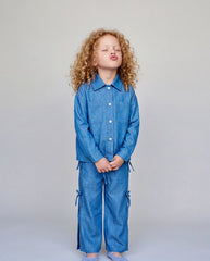 Girl sparkled light denim
