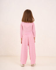 Girl crushed wide leg pants