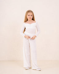 Girl crushed wide leg pants