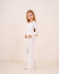 Girl crushed wide leg pants