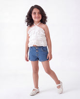 Girl embroidered ruffles