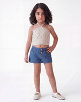 Girl sequin Lenin halter top