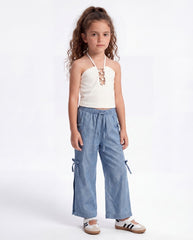 Girl metal hoops halter top