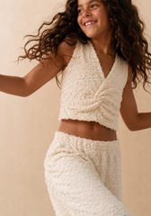 Girl textured knot top
