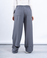 Pinstripe Wide-Leg Pants