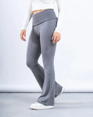 Knit Folded Waist Flare Pants - Venti