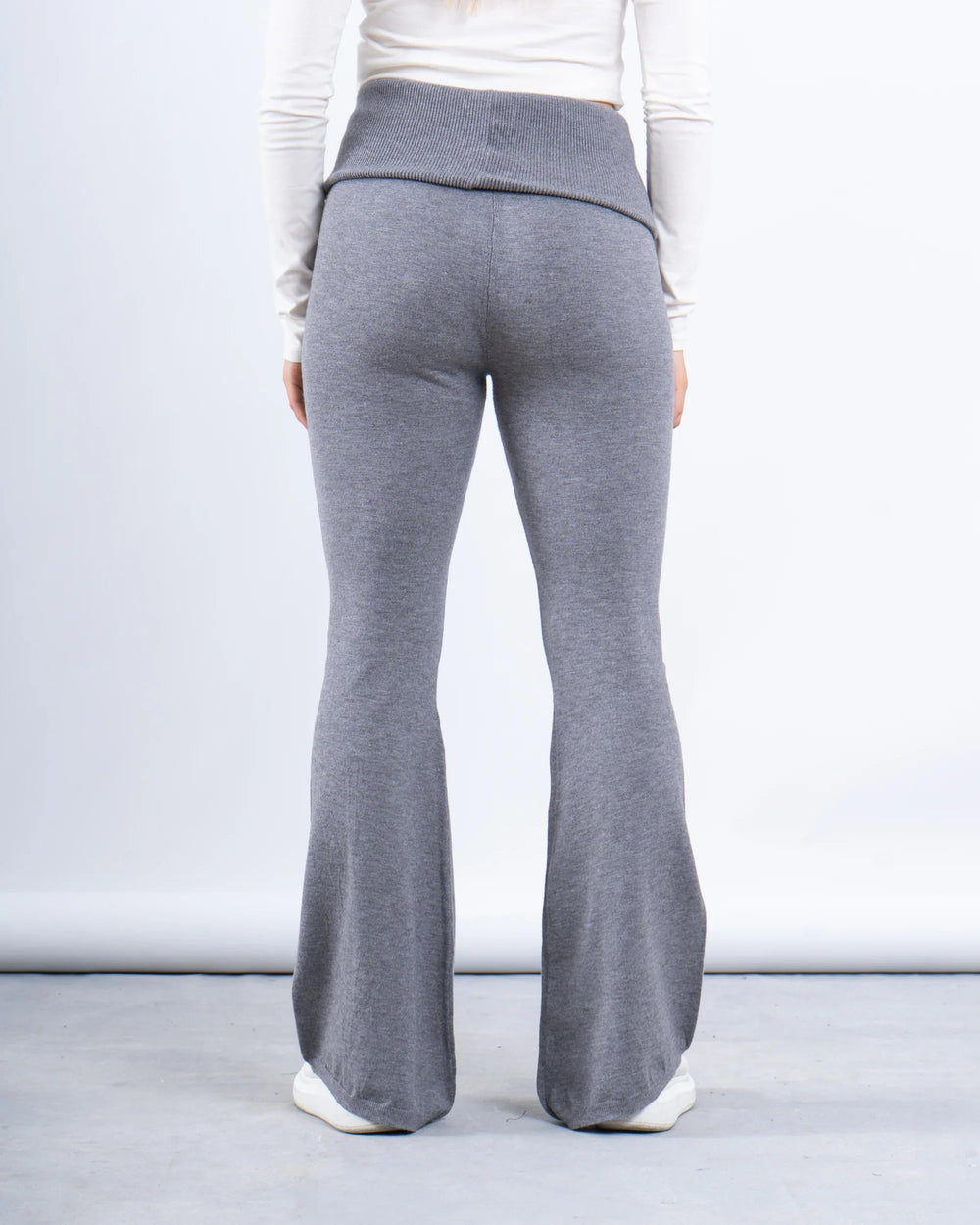 Knit Folded Waist Flare Pants - Venti