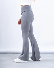 Knit Folded Waist Flare Pants - Venti