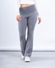Knit Folded Waist Flare Pants