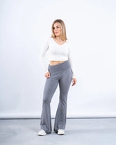 Knit Folded Waist Flare Pants - Venti