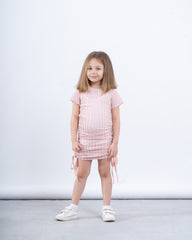 Girls’ Ribbed Ruched Dress