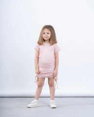 Girls’ Ribbed Ruched Dress - Venti