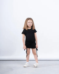 Girls’ Ribbed Ruched Dress - Venti