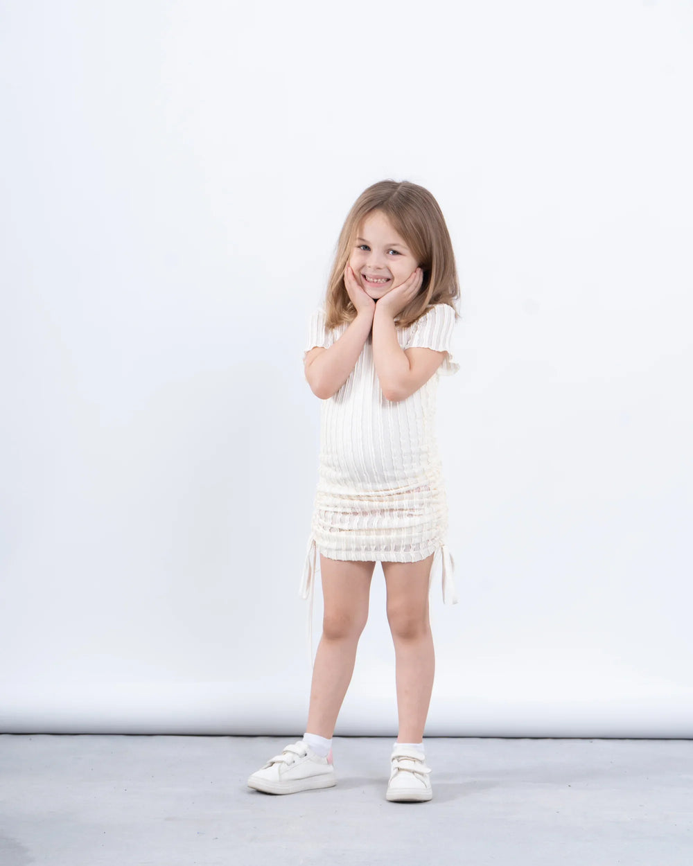 Girls’ Ribbed Ruched Dress - Venti