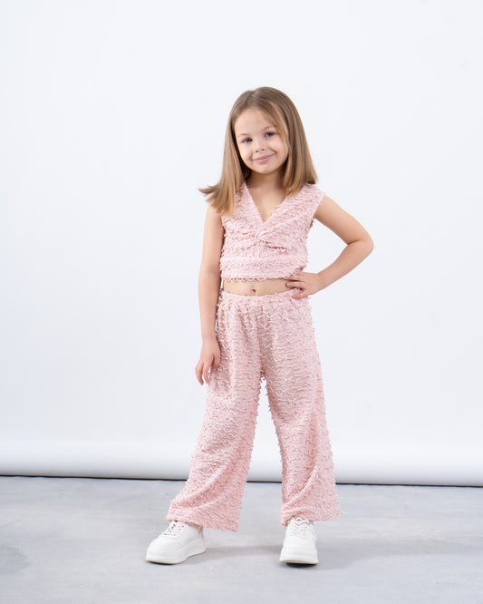 Textured Wide Leg Pants