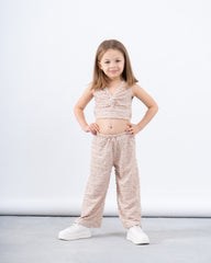 Textured Wide Leg Pants