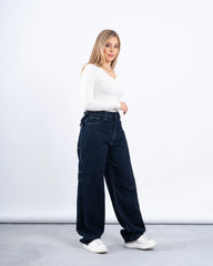 Utility Wide-Leg Denim Pants - Venti