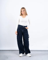 Utility Wide-Leg Denim Pants - Venti