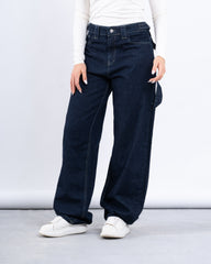 Utility Wide-Leg Denim Pants