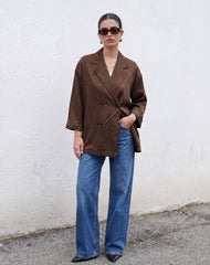 Women jacquard satin blazer