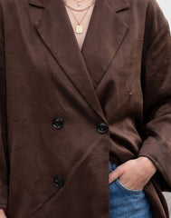 Women jacquard satin blazer