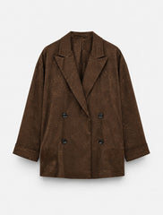 Women jacquard satin blazer