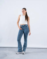 High-Rise Flared Denim Pants - Venti