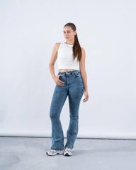 High-Rise Flared Denim Pants - Venti