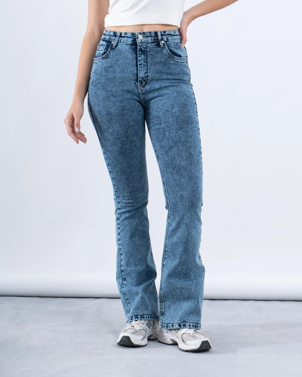 High-Rise Flared Denim Pants - Venti