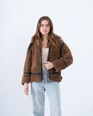 Women teddy zip up jacket - Venti