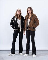 Women teddy zip up jacket