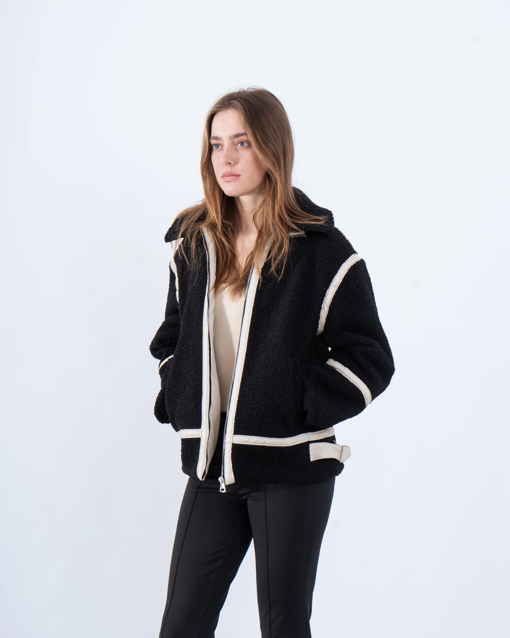 Women teddy zip up jacket - Venti
