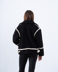 Women teddy zip up jacket