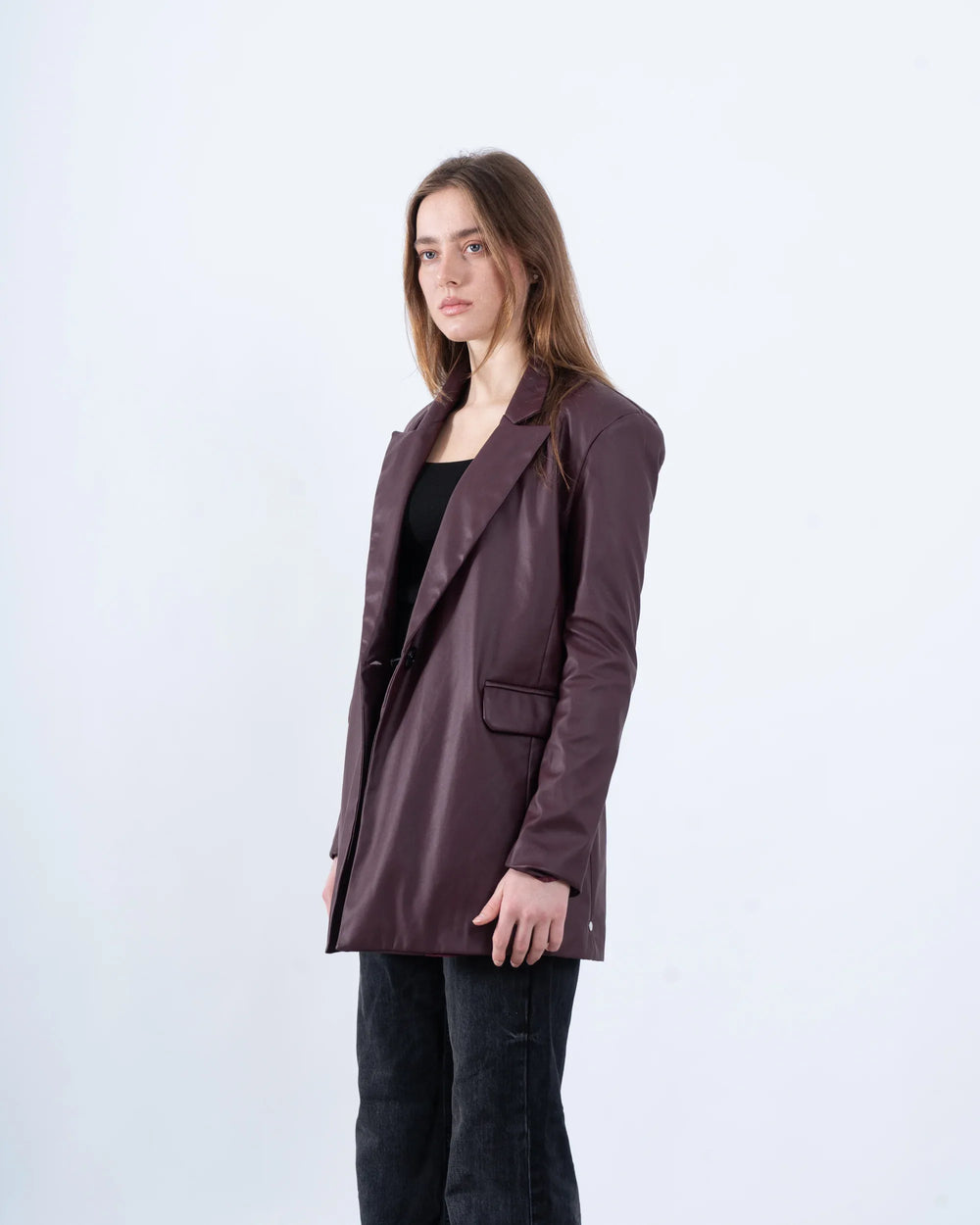 Faux Leather Blazer - Venti